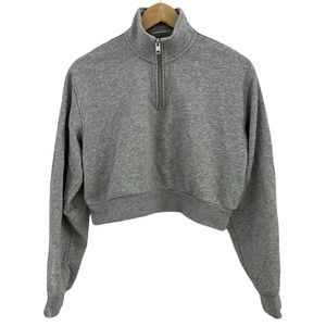 Tna - Grey Zip Up Crop SweatShirt Size Small